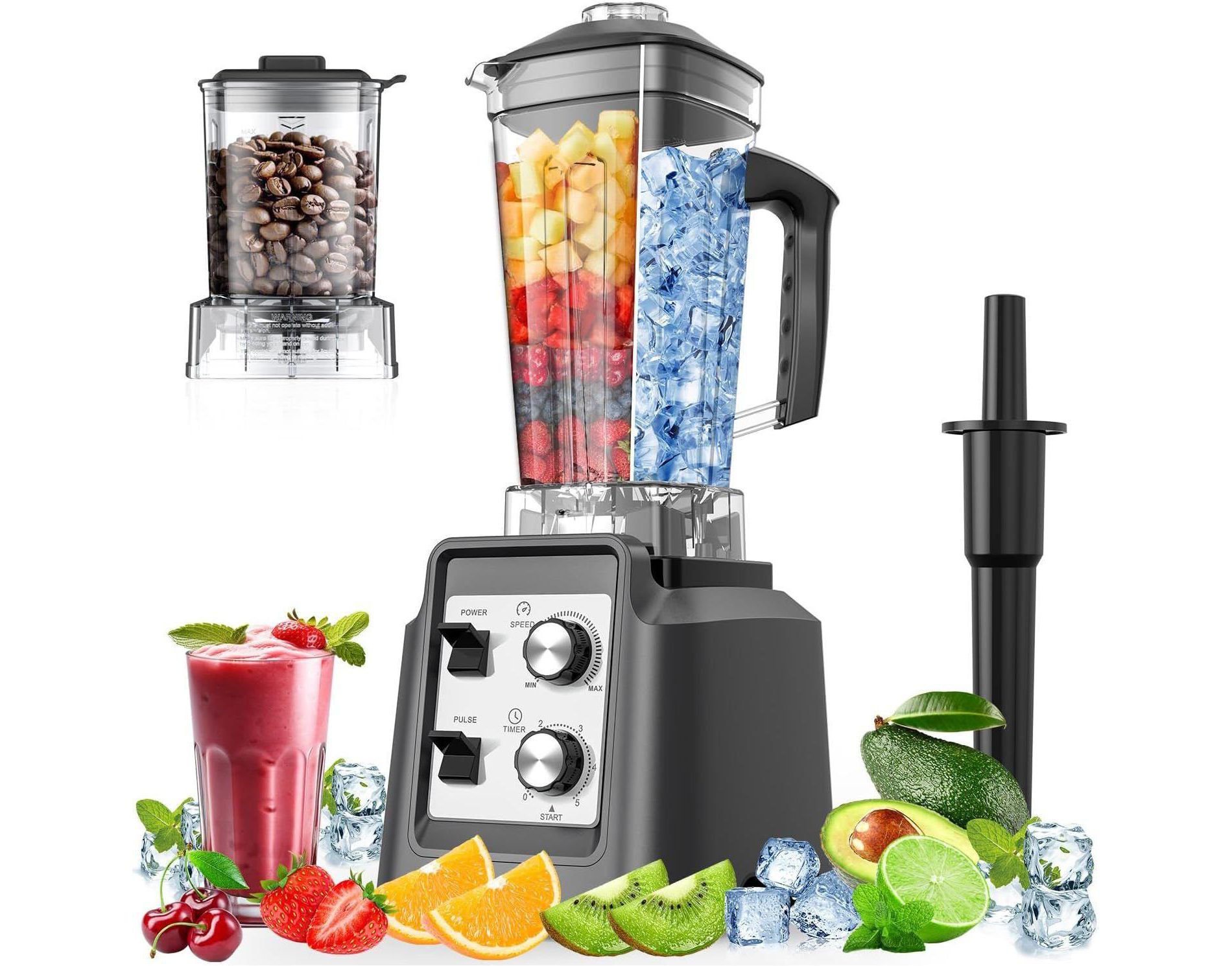 Teendow 1800W 10-Speed Countertop Blender & Grinder, 70oz Capacity, Smoothies Maker