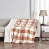 Cozy Buffalo Check Plush with Shearling Reverse Bed Blanket - Isla Jade - 4 of 4