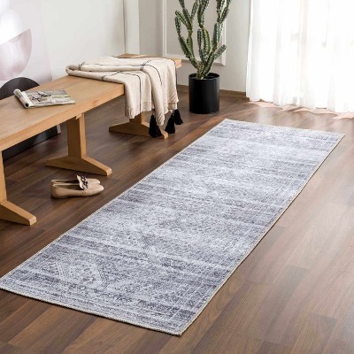 Hauteloom Barny Gray Blue Washable Rug