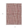 Burgundy And Ivory Striped Washable Indoor Outdoor Area Rug - 3 of 4