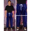INSPIRE CHIC Men's Elastic Waist Nightwear Club Shiny Sequins Joggers - 4 of 4