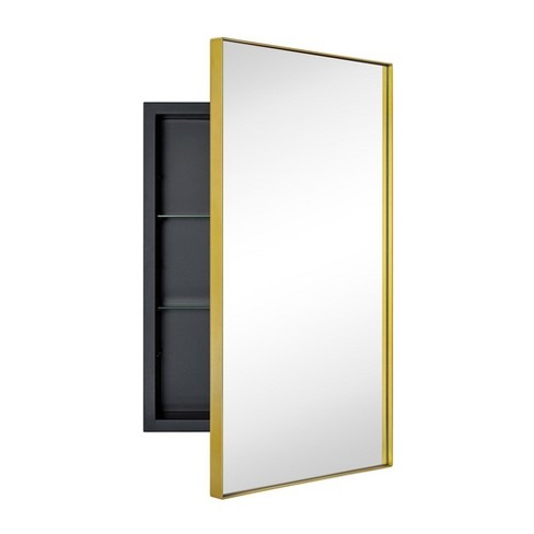 TEHOME Rectangular Metal Frmaed Medicine Cabinet with Mirror with Adjustable Shelves - image 1 of 4