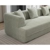 128" Round Fiber Boucle L-Shaped Modular Sectional Sofa, 3-Seater, 5 Pillows - 3 of 4