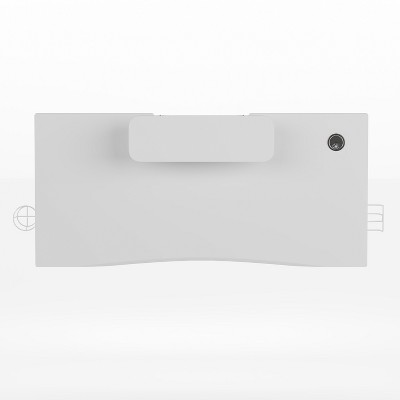 Elevate White Laminate Gaming Desk with Cup Holder & Headset Hook