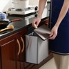 SEVOBAL Kitchen Compost Bin Hanging Trash Can with Lid Stainless Steel Garbage Can Kitchen Cabinet Door Mounted Trash Can, Silvery, 8.25"*5.5"*10.25" - 2 of 4