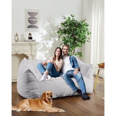 Lazy Sofa Double Bean Bag Sleepable Comfy Floor Loveseat, Giant Beanbag Lounger for Bedroom Balcony Dormitory Game Room