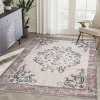 GlasFlength Rug Pads Elegant Vintage Bohemia Waterproof Extra Large Area Rugs Non-Slip Rug Pads Washable Rug for Room, White, 84"*60"*0.31" - 3 of 4