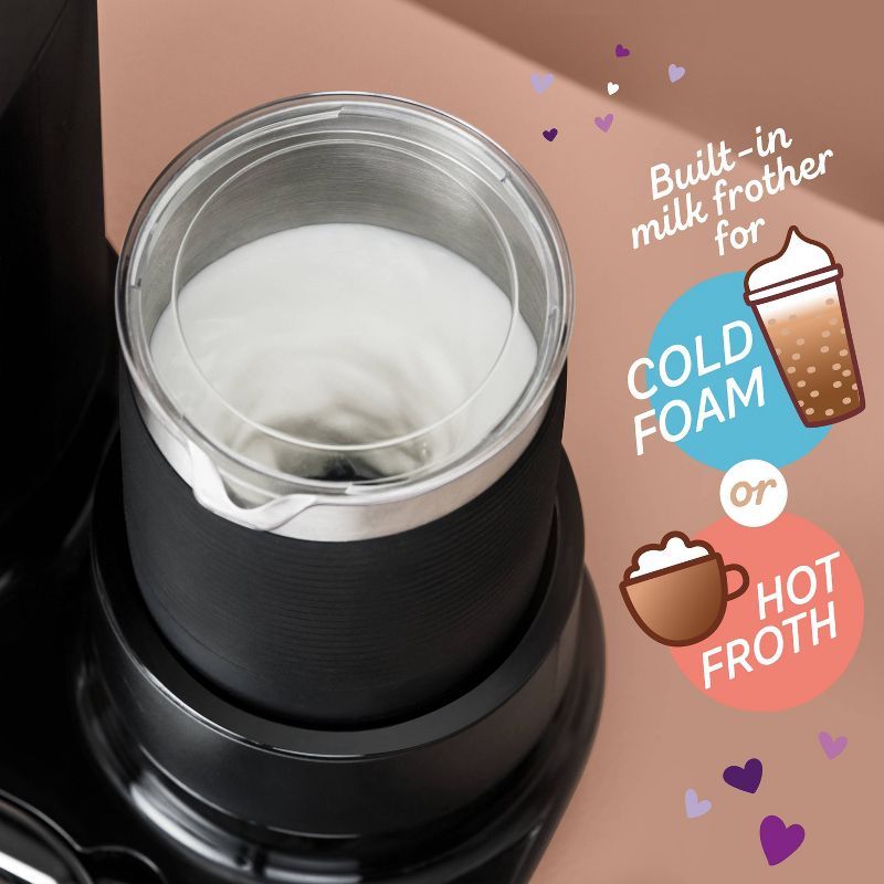 Mr. Coffee 4-in-1 Single-Serve Latte, Iced, and Hot Coffee Maker with Milk Frother and Tumbler Black, 4 of 12