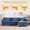 MOONMISS 112" Oversized Chenille L Shaped Sectional Sofa Cloud Couch with Movable Storage Ottoman, Phone Holder, USB Charging Port - 2 of 4