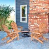 Tangkula Folding Adirondack Chair Weather Resistant Outdoor Chair Eucalyptus Wood Adirondack Lounger Chair for Patio - 2 of 4