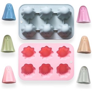 JDICTION 2 Packs Ghost Silicone Molds for Chocolate, Candy, Jelly, Gummy, Crayon, Resin, Mini Cake, Halloween DIY Crafts - 1 of 4