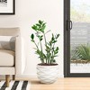 LuxenHome 13.4-Inch Round Waves MgO Planter, White - 3 of 4