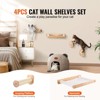 VEVOR Wall Mounted Cat Shelves, Cat Wall Shelves and Perches with Jumping Posts & Hammocks, Cat Furniture Set up to 40 lbs, Beige - 3 of 4