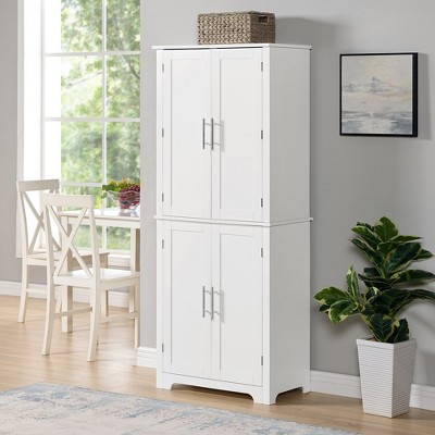 Modern Storage Cabinets Cupboards With Adjustable Shelves Drawers 200 Lbs Weight Capacity Easy Assembly Freestanding Floor Cabinets, White