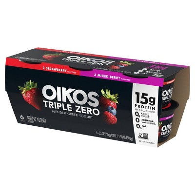 Oikos Triple Zero Variety Pack Greek Yogurt - 6ct/5.3oz Cups_3