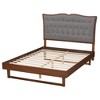 Baxton Studio King Padilla Fabric and Wood Platform Bed Gray/Walnut Brown: Elegant Upholstered Headboard, No Box Spring Needed - image 4 of 4