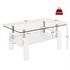 RISOKEYS Rectangle Coffee Table - Tempered Glass Top with MDF Layer, Modern Coffee Table with Storage Shelf for Living Room - 3 of 4
