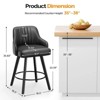 Thick Padded Cushion Wood Legs Modern Bar Stool With 360° Rotation - 2 of 4