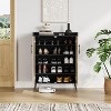 5-Tier Rattan Shoe Cabinet, Freestanding Shoe Storage Organizer w/ Adjustable Shelf for Entryway, Living Room, Kitchen - 2 of 4