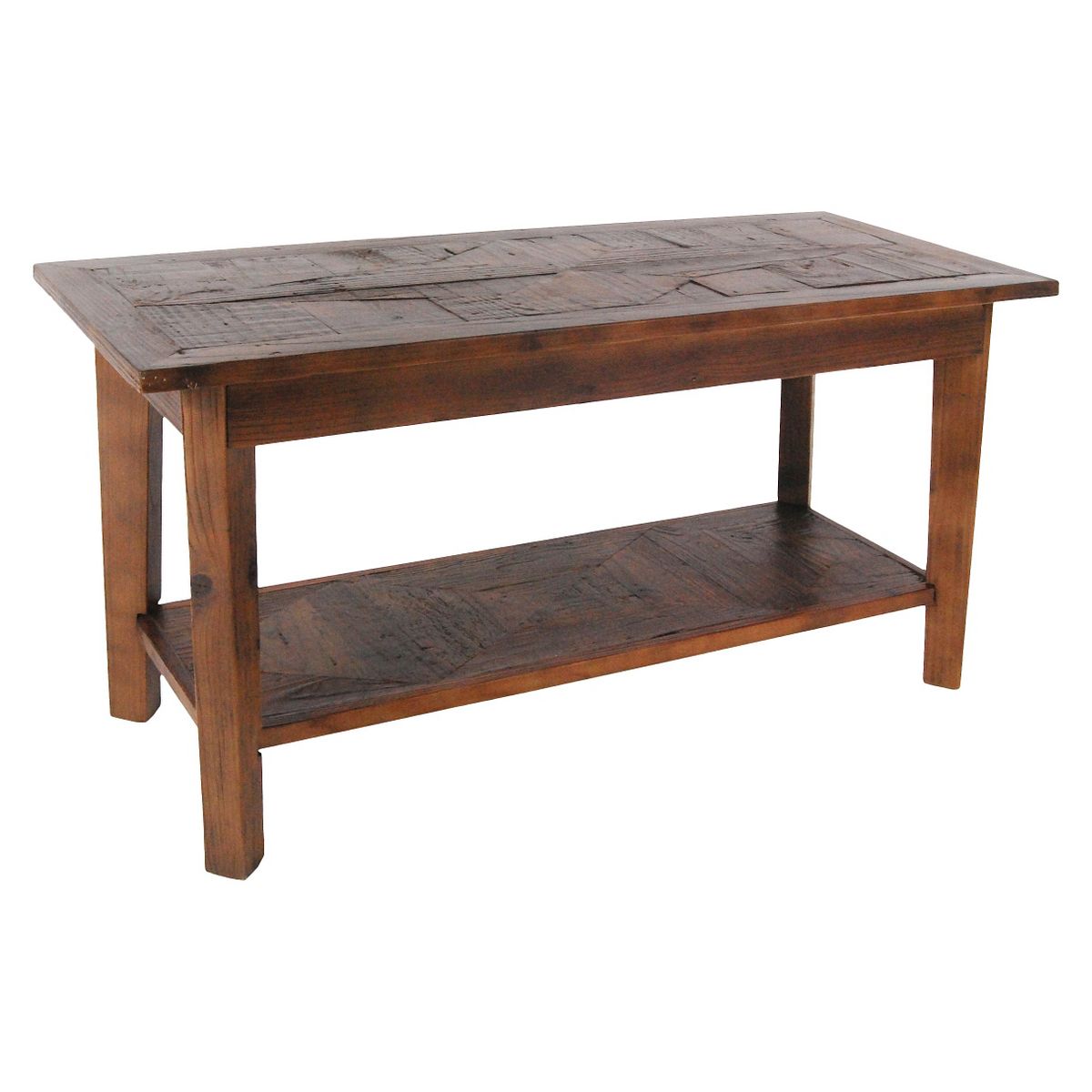 Alaterre Revive 36 in. Solid Wood Bench, 300lbs Weight Capacity, Entryway, Living Room, Storage Shelf, Rustic Industrial Home Decor, Natural - thumbnail 4