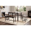 5-Piece Extendable Dining Table Set for 4-8 People,Kitchen Table with 2 Benches & 2 Stools, Space Saving Modern Dining Room Furniture,Metal Frame - 3 of 4