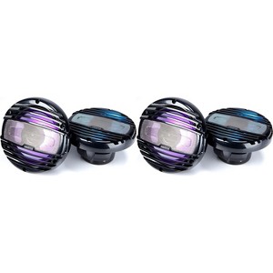 Hertz Marine (2 Pair ) HMX-65-LD-TC 6.5 in. 4Ω Marine Coax Set - RGB LED Lights & All Black Grilles - 1 of 4