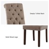 Set of 2 Tufted Upholstered Dining Chairs with High Back and Wood Legs, Fabric Parsons Side Chairs for Kitchen or Dining Room - 4 of 4