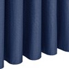Home Mart Goods Navy Blue Fabric Textured Glam luxury Shower Curtain With 12 Metal Roller Ball Hooks - 72" x 72" - 3 of 3