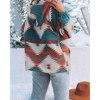 Imily Bela Womens Casual Aztec  Half Zip Up Hoodie Oversized Long Sleeve Ethnic Hooded Pullover - 3 of 3