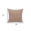 HomeRoots 24" Brown Cotton Throw Pillow With Buttons - 3 of 4