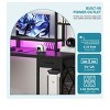 59in Home Office Desk With Storage Shelves & Monitor Stand Gaming Desk With LED Lights & Hutch - 4 of 4