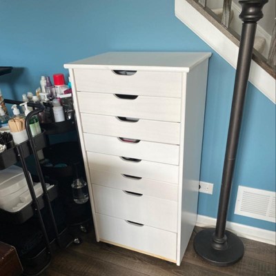 Large White 8-Drawer Storage Rolling Cart – Community Furnishings