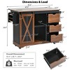 55.5" Kitchen Carts and Islands with Power Outlet and Drop Leaf, Rolling Storage Cart with Spice Rack for Kitchen or Dining Room-The Pop Home - 4 of 4