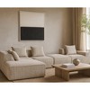 Corduroy Modular Compression Convertible L-Shaped Sectional Sofas with High-Density Sponge Filling and 5 Throw Pillows, No Assembly Required - 2 of 4