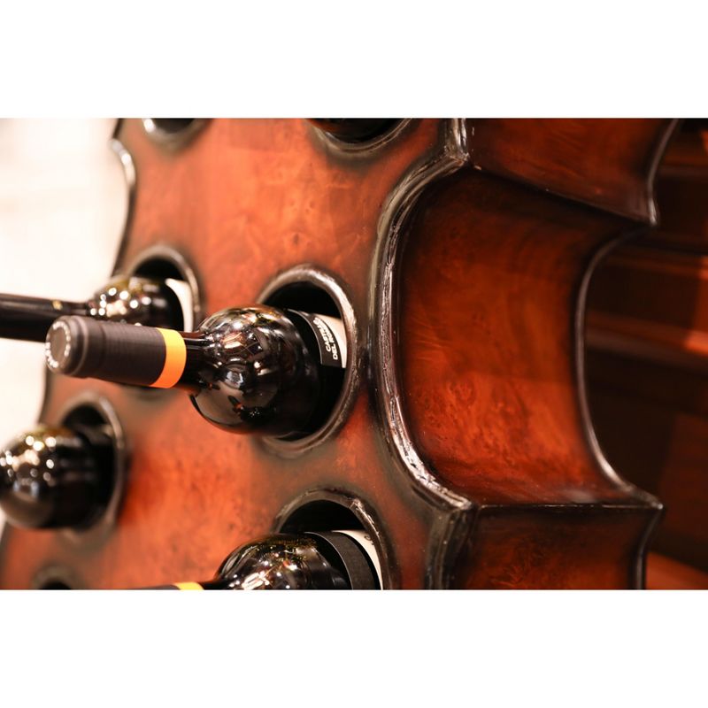 Vintiquewise Decorative 10 Bottle Wooden Cello Shaped Wine Rack 53" Inch Floor Violin, 4 of 8