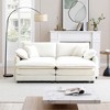 81" Corduroy Modular Sectional Sofa Bed with Double-Layer Cushions and 2 Ottoman for Small Living Room - 2 of 4