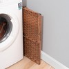 Kumasinova Laundry Hamper with Lid,100/160 L PE Rattan Laundry Basket with Optional Wheels & Removable Liner for Bathroom,Foldable Design - 2 of 4
