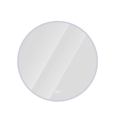 TUYOHW LED Round LED Bathroom Mirror with Lights-Wall Mount Vanity, 3 Color Temperature Adjustable and Dimmable Light, Makeup Mirror for Bathroom