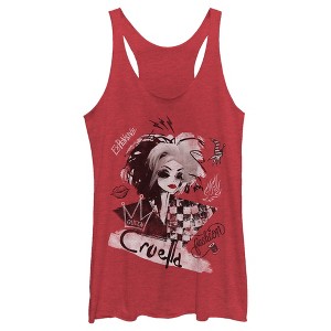 Women's Cruella Fashion Sketch Racerback Tank Top - 1 of 4