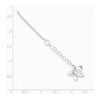 Black Bow Jewelry Sterling Silver Five Petal Flower Adj. Cable Chain Anklet, 9 in - 2 of 4