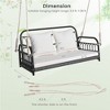 Costway Patio Swing Chair 2-Person Hanging Seat Outdoor Wicker Loveseat Cushioned Porch - 3 of 4