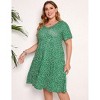 Coolmee Womens Summer Maxi Dress Plus Size Casual  Short Sleeve Ruffle Tiered V Neck Swing Long Sundress - 4 of 4