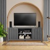 65" Fluted TV Stand - Modern Entertainment Center w/ 2 Storage Cabinets & Open Shelves | Heavy-Duty Console for Living Room & Bedroom - 2 of 4