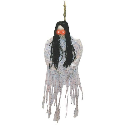 Sunstar Light-Up Skeleton in Pajamas Hanging Halloween Decoration -  36 in x 33 in x 3 in - Gray