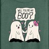Women's - Instant Message - Valentine's Day Will You Be My Boo Lightweight French Terry Wide Neck Long Sleeve Shirt - 2 of 4