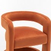 SEYNAR Modern Velvet E-Shaped Open Back Dining chair Set of 6 - 3 of 4