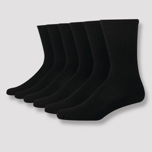 Men's Hanes Premium Performance Cushioned Crew Socks 6pk - 1 of 3