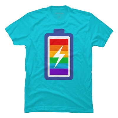 Adult Design By Humans Pride Charging Battery By PINHEAD66 T-Shirt