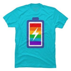 Adult Design By Humans Pride Charging Battery By PINHEAD66 T-Shirt - 1 of 2