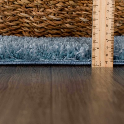 Heavenly Blue Plush Shag Rectangle Rug 7'10" x 10'